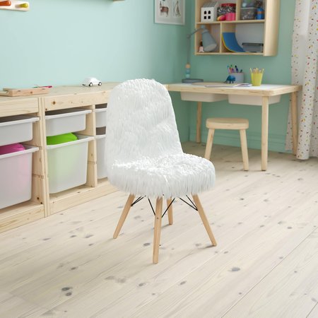 Flash Furniture Kids Shaggy Dog White Accent Chair DL-DA2018-1-W-GG